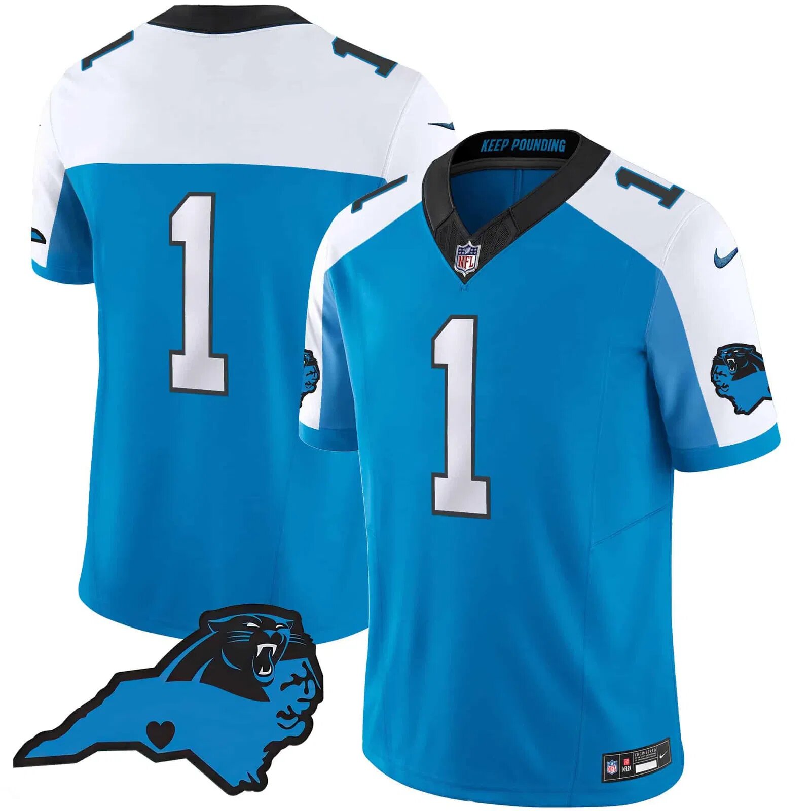 Men Carolina Panthers #1 Newton Cam Light Blue 2024 Nike Vapor Limited NFL Jersey
